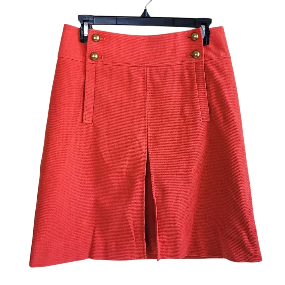 Tory Burch Thea Canyon Cotton Pleated A-line Midi Skirt 4